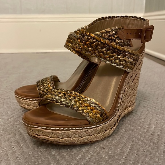 Stuart Weitzman Raffia Platform Sandals - Picture 1 of 5